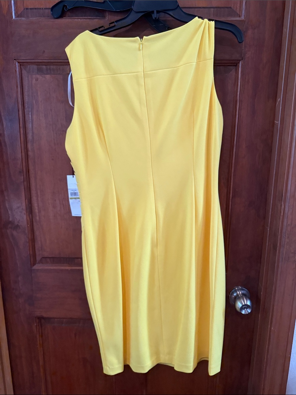 Calvin Klein Bright Yellow Sleeveless Midi Sheath Dress - Picture 4 of 7